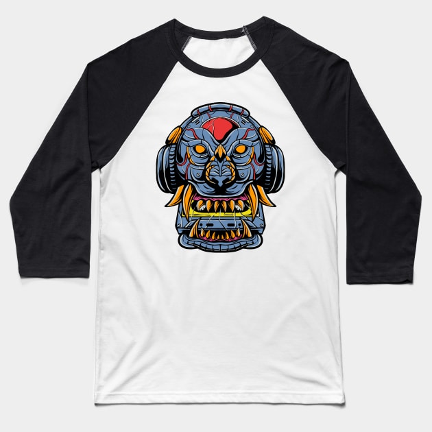 Lion cyborg Baseball T-Shirt by PlasticGhost